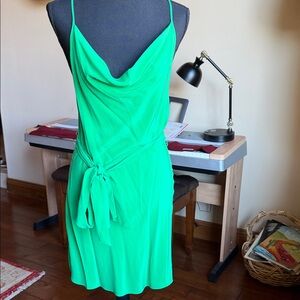 Haute Hippie Vibrant Green Silk Dress